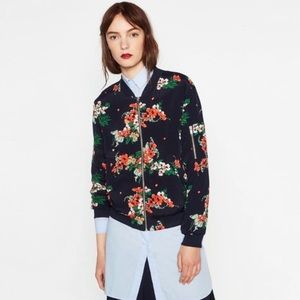 Zara Floral Bomber Jacket